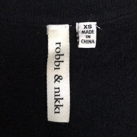 robbi & nikki knitted top w/ruffle Sz XS black - Picture 10 of 11